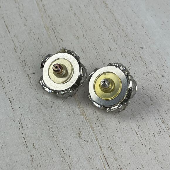 VTG 80’s CC Courtenay Crystal Star Ball Earrings White Clear Rhinestone Vintage - Picture 10 of 16